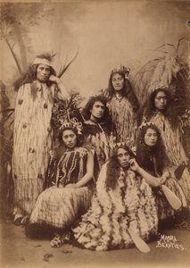 Maori-Frauen aus Neuseeland (s/w Foto)