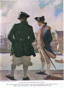 Auf der Seemauer mit John Paul Jones: Einen langen Moment lang blickte John Paul über die Schiffe im Hafen hinaus auf das offene Wasser von Newell Convers Wyeth