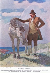 Sir Nat und das Pferd: Johnny beobachtete, wie Sir Nat die graue Schnauze rieb; zurücktrat und eine minutiöse und systematische Inspektion durchführte