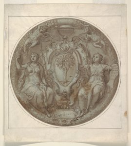 Entwurf für ein Tondo mit den Wappen von Kardinal Giulio della Rovere