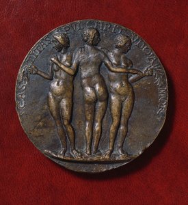Medaille mit Darstellung der Drei Grazien (Bronze) von Niccolo di Giovanni Fiorentino