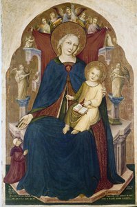 Madonna auf dem Thron mit Kind und zwei Verehrern von RC