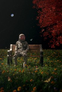 Astronaut Weltraumgarten von Nicebleed