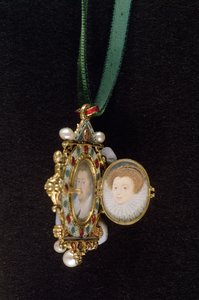 Das Gresley-Juwel, mit Miniaturporträts von Sir Thomas Gresley und seiner Braut Catherine Walsingham