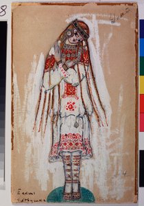 Kostüm für weibliche Figur im Ballett Das Frühlingsopfer von Igor Strawinsky von Nicholas Roerich