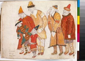 Volk. Kostüme für die Oper "Fürst Igor" von Alexander Borodin von Nicholas Roerich