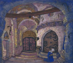Im Kloster. Bühnenbild für die Oper Schwester Beatrice von A. Davydov, 1914