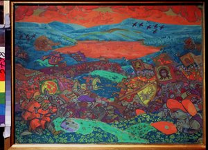 Die Schlacht von Kerjenets (inspiriert von der Oper Die Legende von der unsichtbaren Stadt Kitesch und der Jungfrau Fevronia von Nikolai Rimski-Korsakow)