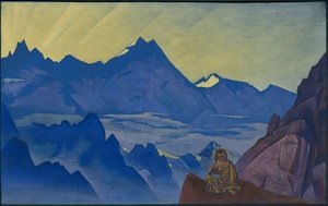 Milarepa, der Gehörte, "Banner des Ostens" Serie, 1925 von Nicholas Roerich
