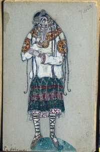 Das junge Mädchen, Kostümentwurf für Igor Strawinskys Ballett "Das Frühlingsopfer", 1912 von Nicholas Roerich