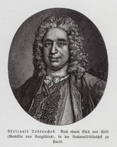 Philippe Nericault Destouches, französischer Dramatiker (Gravur) von Nicholas de (after) Largilliere