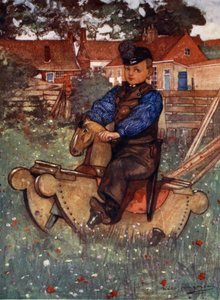 Ein Junge aus Veere auf einem Schaukelpferd, 1904