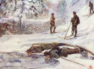 Norwegen: Skifahrer trinken Gänsewein