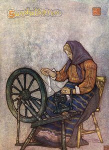 Norwegen: Frau beim Spinnen, Sundalsoren