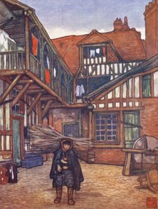 Ein altes Gasthaus (Farblithografie) von Nico Jungmann