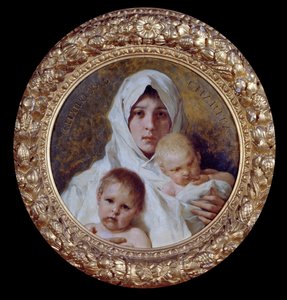 Allegorie der Nächstenliebe, Frau mit zwei Kindern