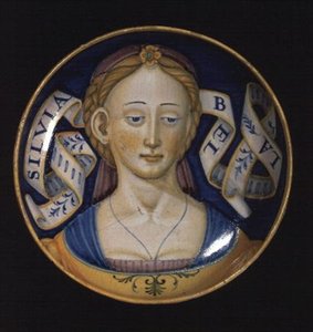 Maiolica Coppa, aus der Serie Belle donne, 1525
