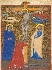 Einzelblatt aus einem Messbuch: Die Kreuzigung, ca. 1390