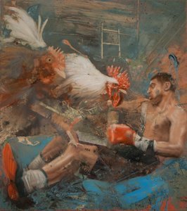 Boxer mit Hähnen