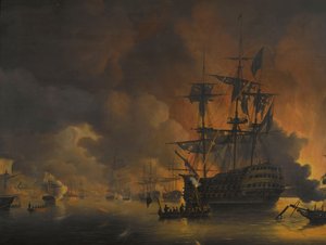 Das Feuer auf den Werften von Algier, kurz nach Beginn des Bombardements durch die anglo-niederländische Flotte, 27. August 1816 (Serientitel)