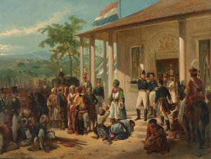 Die Verhaftung von Diponegoro durch Generalleutnant Baron De Kock
