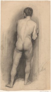 Männlicher Akt von hinten gesehen von Nicolaas van der Waay (signed by artist)