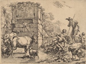 Kuh trinkt, 1680 von Nicolaes Berchem