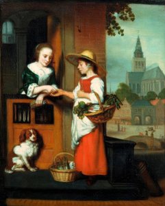 Die Gemüseverkäuferin von Nicolaes Maes