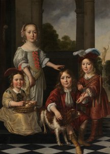 Porträt von vier Kindern