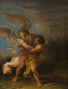 Jakob kämpft mit dem Engel von Nicolaes Pietersz (attr.to) Berchem