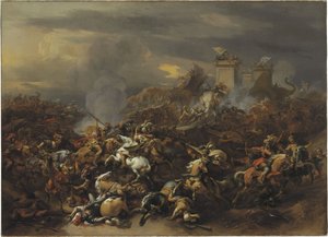 Alexander der Große kämpft gegen Porus von Indien