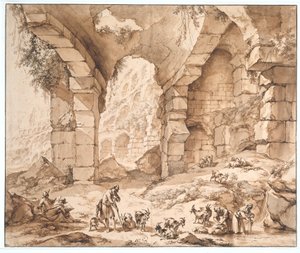 Ansicht der Ruinen des Kolosseums von Nicolaes Pietersz Berchem