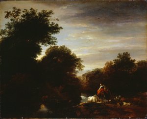Bauern an einer Furt von Nicolaes Pietersz. Berchem