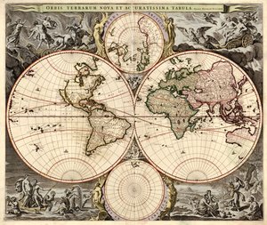 Orbis terrarum nova et accuratissima tabula, ca. 1690 von Nicolaes Visscher