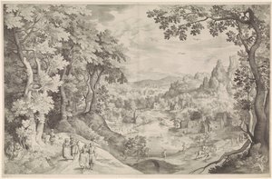 Landschaft mit Hirschjagd von Nicolaes de Bruyn