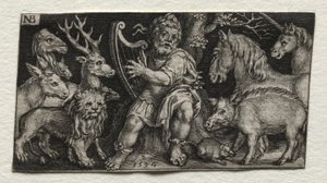 Orpheus bezaubert die Tiere von Nicolaes de Bruyn