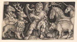 Orpheus aus Kämpfende Chimären und Szenen aus Äsops Fabeln von Nicolaes de Bruyn