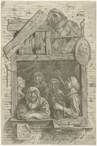 Fünf Frauen in einem Fenster