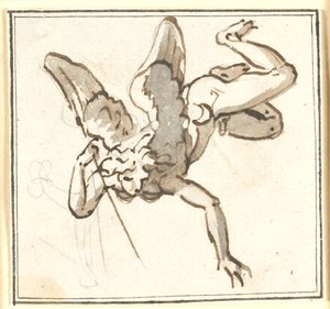 Ein schwebender Amor mit Pfeil in der Hand von Nicolai Abildgaard