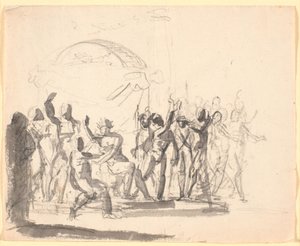 Komposition mit sitzendem König umgeben von nackten Figuren von Nicolai Abildgaard