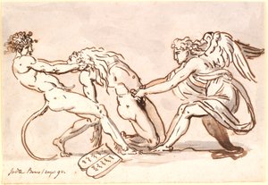 Michael der Erzengel im Streit mit dem Teufel um den Körper von Moses von Nicolai Abildgaard