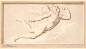 Der Morgen oder der Tag. Ein geflügelter fliegender junger Mann von Nicolai Abildgaard