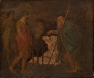 Odysseus berät sich mit Teiresias. Aus Homers Odyssee von Nicolai Abildgaard