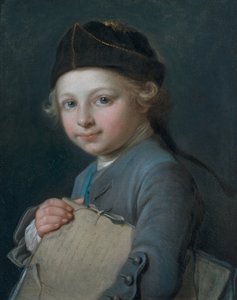 Porträt eines jungen Jungen mit einem Portfolio von Nicolas Bernard Lepicie