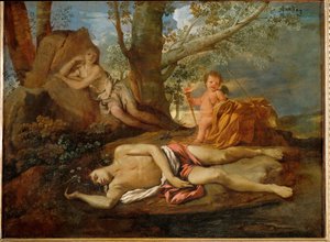 Echo und Narziss von Nicolas (attr.to) Poussin