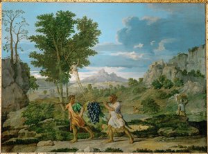 Der Herbst oder die Trauben aus dem Gelobten Land von Nicolas (attr.to) Poussin