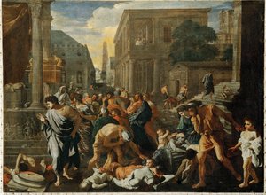 Die Pest von Aschdod oder das Wunder der Arche von Nicolas (attr.to) Poussin