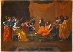 Moses als Kind, die Krone des Pharao zertrampelnd von Nicolas (attr.to) Poussin