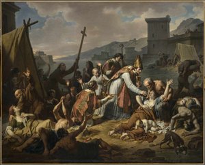 Die Hingabe von Monsignore de Belsunce während der Pest von Marseille, 1720, vor 1819