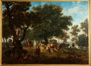 Jagdpartie des Königs von Frankreich Heinrich IV. (1553-1610) und seines Gefolges von Nicolas Antoine Taunay